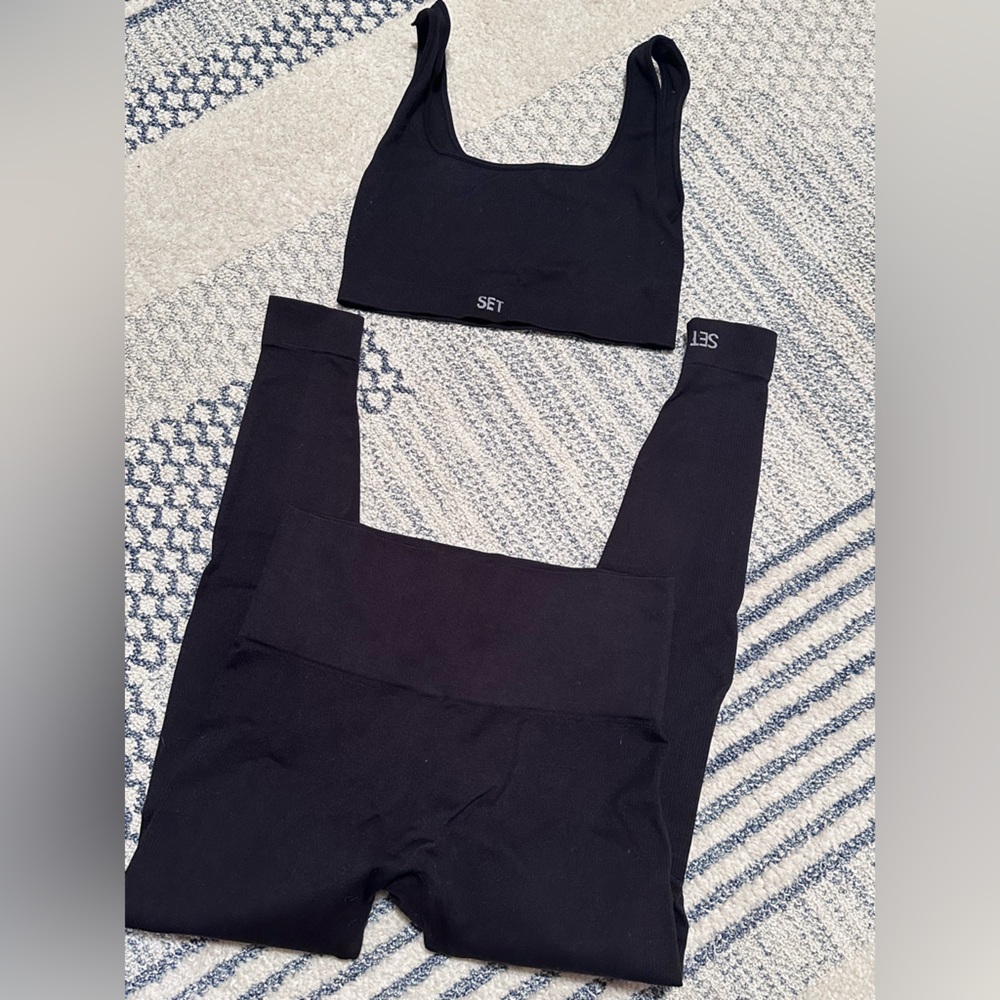 Black SET Activewear Top and Bottom Set
